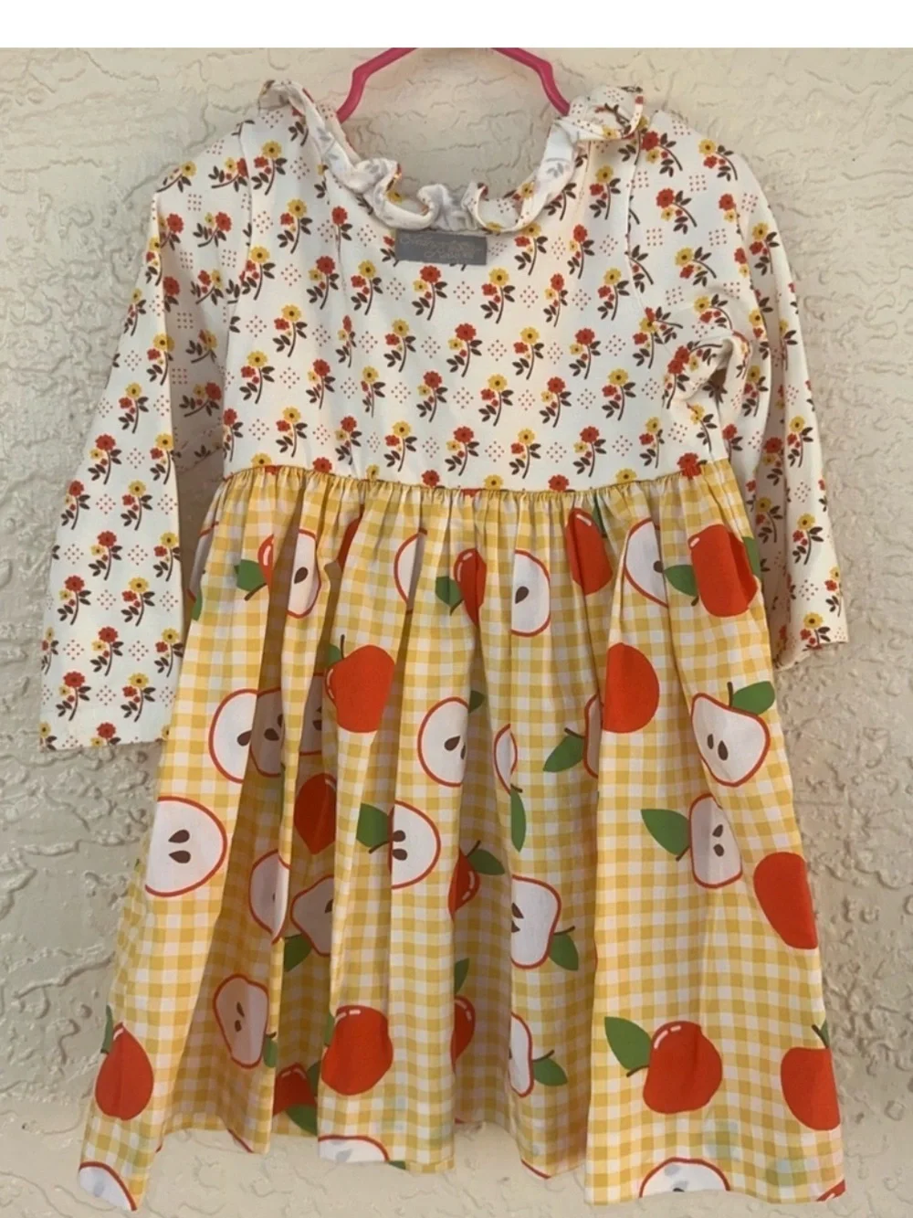 Eleanor Rose Girls Boutique Dress Bundle 2pc Fall Twirl Apple Pinafore Size 3/4